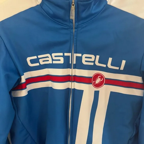 Castelli Blue and White Insulated Cycling Jacket - Picture 6 of 10
